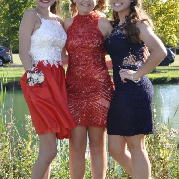 red tight fitted homecoming dresses